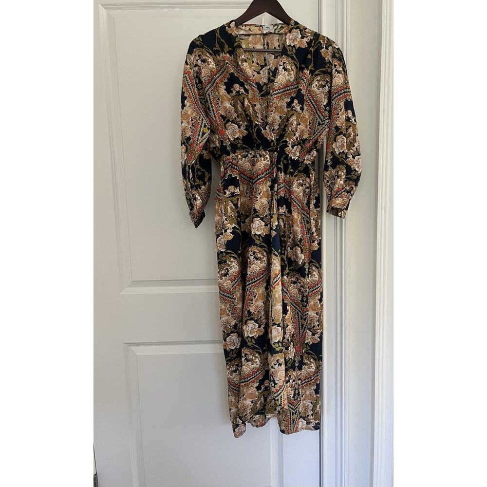 Panache women’s maxi wrap dress size S viscose made in India NWOT